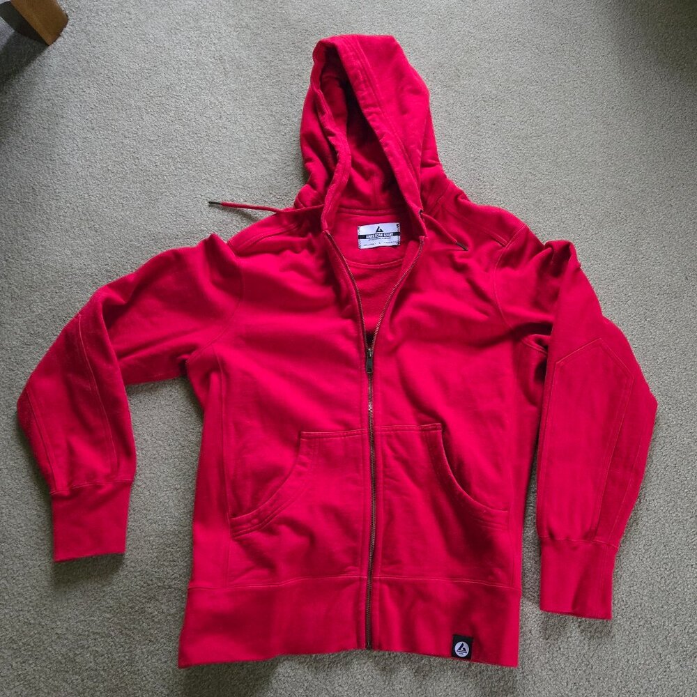 American Giant Men's Large Classic Full Zip hoodie, red, EUC